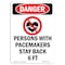 Signmission OSHA Sign, 10" Height, Rigid Plastic, Persons With Pacemakers, Portrait, V-1521 OS-DS-P-710-V-1521 - alternate 1